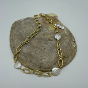 'Collette' Coin Pearl Freshwater Pearl Necklace