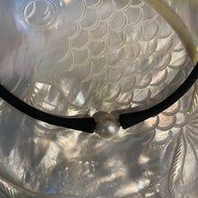 Load image into Gallery viewer, Silicone necklace featuring interchangeable Australian South Sea pearl, Round in shape, 11.1mm in size and Champagne in colour This pearl comes with the black necklace band unless you specify an alternative If you prefer a bracelet band you can choose black. OR if you prefer a coloured bracelet bands when you order - select coloured and specify which color in the notes 