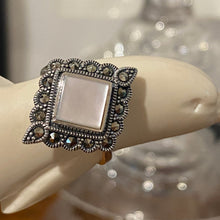 Load image into Gallery viewer, 'Marcazite and Diamond shape Mother Of Pearl Ring