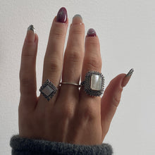 Load image into Gallery viewer, 'Marcazite and Diamond shape Mother Of Pearl Ring