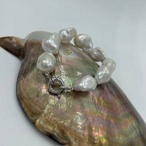 'White' Freshwater "Baroque" Pearl Bracelet