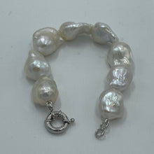 Load image into Gallery viewer, <p>Freshwater pearl bracelet featuring High lustre Baroque pearls, stunning white in colour</p> <p><span style="font-family: -apple-system, BlinkMacSystemFont, 'San Francisco', 'Segoe UI', Roboto, 'Helvetica Neue', sans-serif; font-size: 0.875rem;">15-30mm in size, 20.5cm in length, with a bolt ring sterling silver clasp</span></p> <p>Matching strand available and these can be joined together to make a 66.5cm strand</p> <p>INS</p>