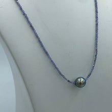 Load image into Gallery viewer, Tanzanite Tahitian pearl and gemstone necklace