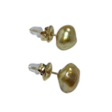 Load image into Gallery viewer, Golden &quot;Keshi&quot; South Sea pearl studs
