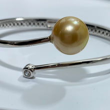 Load image into Gallery viewer, 'Byrani' Golden South Sea Pearl Bangle
