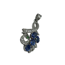 Load image into Gallery viewer, Sapphire and Green Garnet Gemstone pendant
