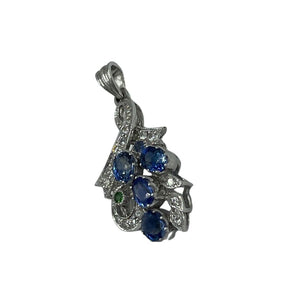 Sapphire and Green Garnet Gemstone pendant
