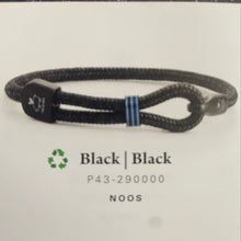 Load image into Gallery viewer, Stunning new range of Men&#39;s Stainless steel and nautical rope jewellery, hand made in Amsterdam and designed with strength to be worn 24/7

Black 4mm rope with Black&nbsp; 6mm Hook

In stock now size S

Also available in other colors and sizes&nbsp;
