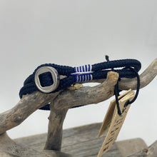 Load image into Gallery viewer, &#39;Don Dino&#39; Navy &amp; Silver Pig &amp; Hen Mens Bracelet
