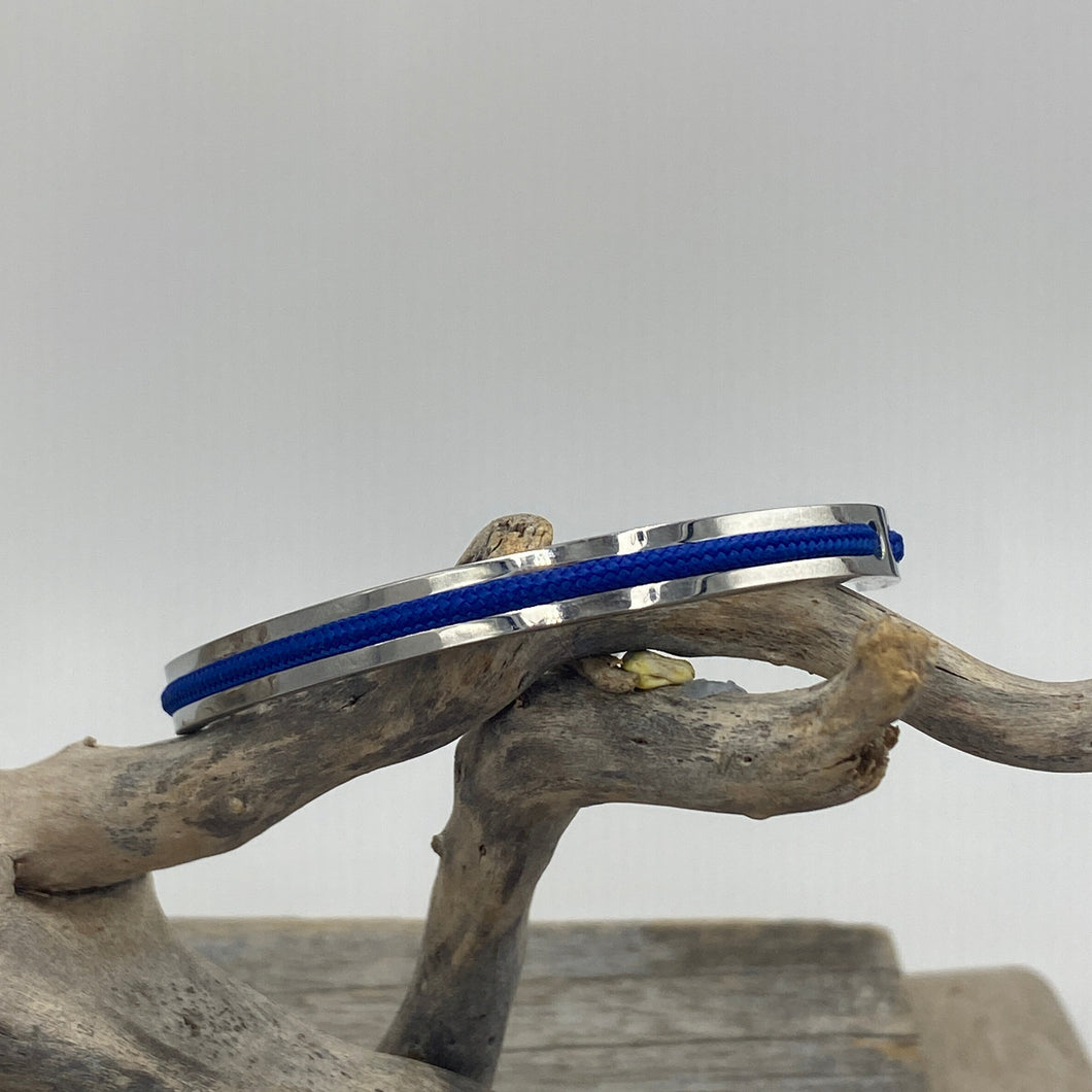 'Navarch' Cobalt & Silver 6mm Pig & Hen Mens Bracelet