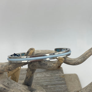 'Navarch' Arctic Blue & Silver 6mm Pig & Hen Mens Bracelet