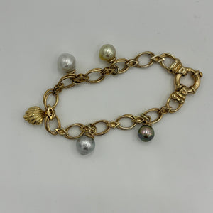 'Traveller' Shell Charm South Sea Pearl Bracelet