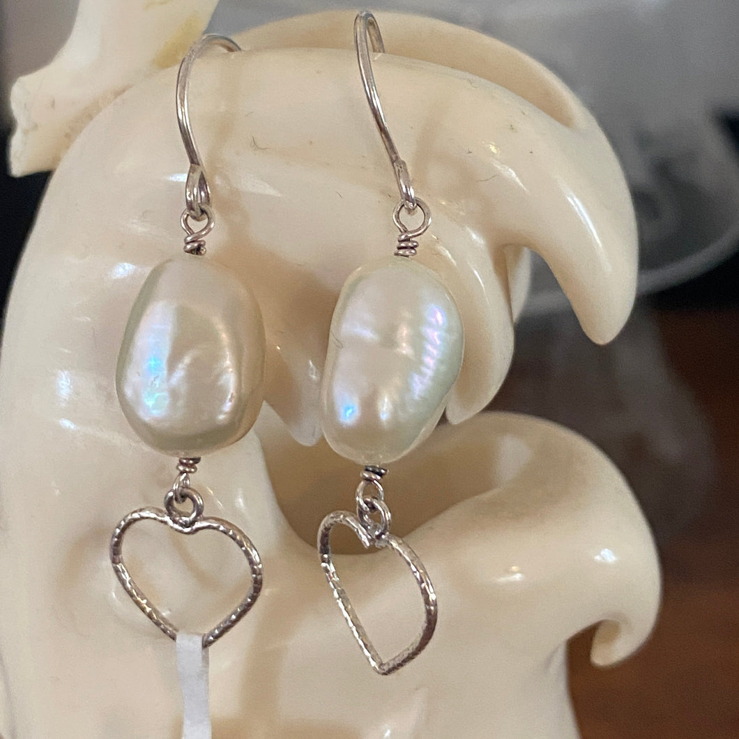 'Heart' Freshwater Pearl Earrings
