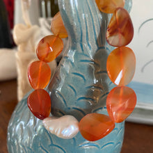 Load image into Gallery viewer, &quot;Carnelian&quot; and Freshwater Pearl Bracelet
