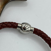 Load image into Gallery viewer, &lt;p&gt;&#39;Lydia&#39; is a braided leather bracelet featuring a Golden South Sea Pearl&lt;/p&gt; &lt;p&gt;Pearl is a near round in shape, 12.4mm in size and is golden in colour&lt;/p&gt; &lt;p&gt;This bracelet is made out of braided brown leather and stainless steel with a magnetic clasp&lt;/p&gt; &lt;p&gt;J3349&lt;/p&gt;
