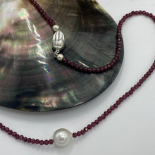 Load image into Gallery viewer, &#39;Garnet 2&#39; and Australian South Sea pearl and gemstone necklace
