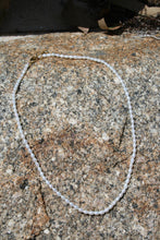 Load image into Gallery viewer, White Drop Freshwater Pearls, 3-4mm in Size, Knotted with Sterling Silver Clasp, 40 or 45cm in Length and a 3cm extension chain.   Also available with gold plated chain and clasp  There is also a matching bracelet
