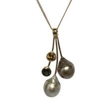 Load image into Gallery viewer, &#39;Lani&#39; Sapphire and Fijian South Sea Pearl Pendant
