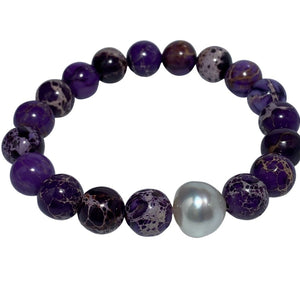 Purple Jasper Bracelet South Sea Pearl