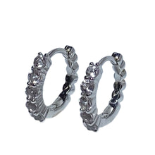 Load image into Gallery viewer, White gold Detachable &quot;Huggie&quot; style Earrings
