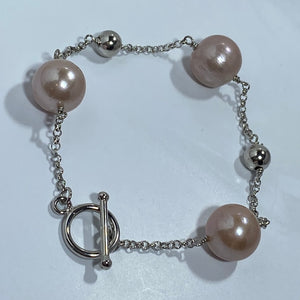 "Ivana" Edison Pink Freshwater Pearl Bracelet