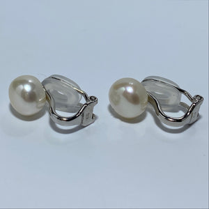 'Clip On'  Button Freshwater Pearl Studs