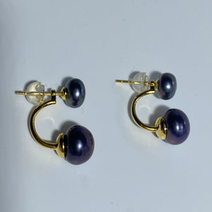 'Marni' Gold Plated Double Freshwater Pearl Earrings