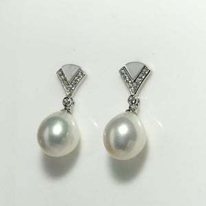 'Julia Sparkle' Mother of Pearl Freshwater Pearl Earrings