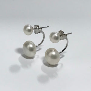 'Marni' Sterling Silver Double Freshwater Pearl Earrings