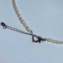 Load image into Gallery viewer, White Drop Freshwater Pearls, 3-4mm in Size, Knotted with Sterling Silver Clasp, 40 or 45cm in Length and a 5cm extension chain.

&nbsp;Also available with gold plated chain and clasp

There is also a matching bracelet
