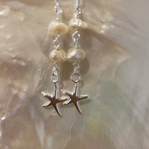 'Starfish' Hook Style Freshwater Pearl Earrings