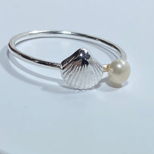 'Scallop' Freshwater Pearl Ring
