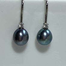 Load image into Gallery viewer, &#39;Mary&#39; Freshwater Green Pearl Earrings
