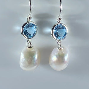 'Zhuri Blue' Freshwater Pearl Earrings