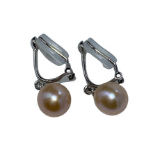 Load image into Gallery viewer, Clip On Drop Style Earring featuring Natural Pink 7.5-8mm Drop Shape Freshwater Pearls.  Also available in Black pearls - select below
