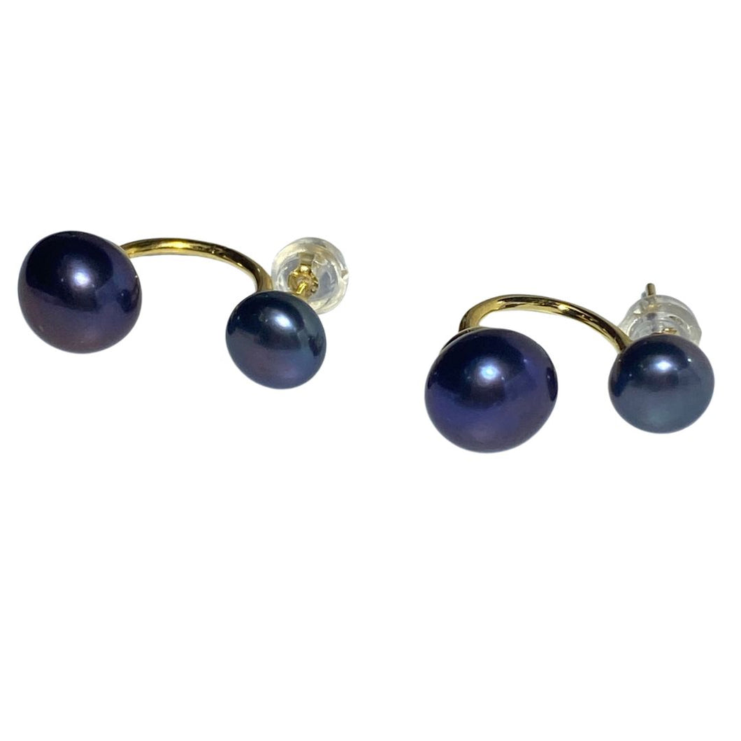 'Marni' Gold Plated Double Freshwater Pearl Earrings