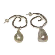 Load image into Gallery viewer, &#39;Silver Coil&#39; Freshwater Pearl Earrings
