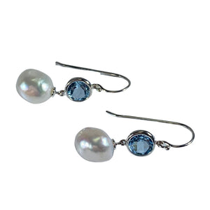 'Zhuri Blue' Freshwater Pearl Earrings